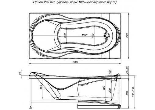 Панель для ванны фронтальная Aquanet Grenada 180 белый 00139574