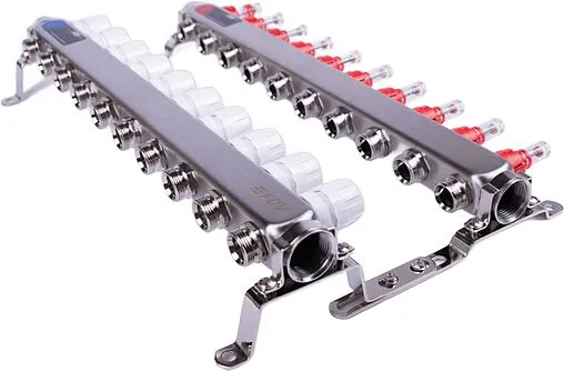 Группа коллекторная с расходомерами 10 отводов 1&quot;в/в x ¾&quot;ек FDV S1101A-1/10