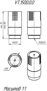 Головка термостатическая M30x1.5 Valtec белый VT.1500.0.0 Головка термостатическая M30x1.5 Valtec белый VT.1500.0.0, 2