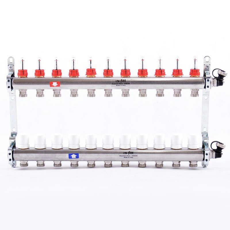 Группа коллекторная с расходомерами 11 отводов 1&quot;в/в x ¾&quot;ек Uni-fitt 450I4311