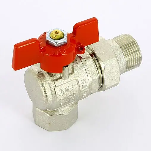 Кран шаровый с американкой угловой ¾"в x ¾"н Uni-fitt 133T3000 Кран шаровый с американкой угловой ¾"в x ¾"н Uni-fitt 133T3000