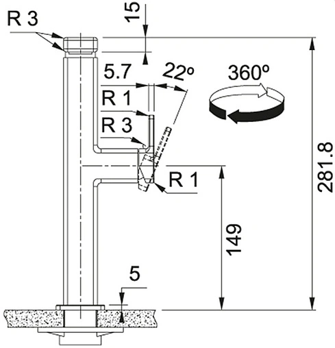 Смеситель для кухни Franke Centinox нержавеющая сталь 115.0547.854