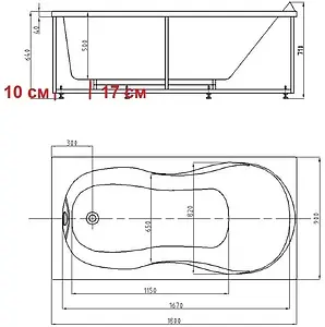 Ванна акриловая Aquatek Мартиника 180х90 L с фронтальной панелью, с каркасом (разборный) MAR180-0000068, 2
