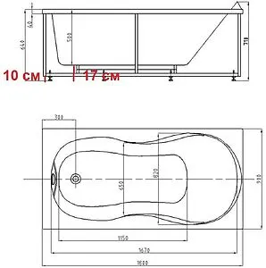 Ванна акриловая Aquatek Мартиника 180х90 с каркасом (разборный) MAR180-0000053, 2