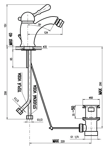 Смеситель для биде Rav Slezak Labe бронза L045.5SM