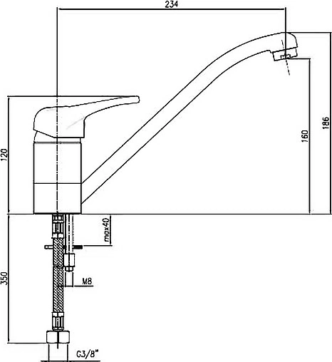 Смеситель для кухни Fiore Jafar бронза 47ZZ4110