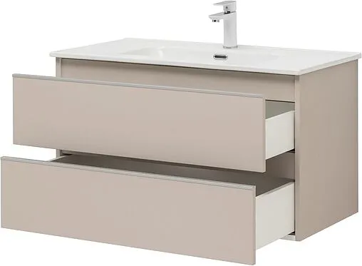 Тумба под умывальник подвесная Aquanet Вега 90 бежевый 00329586
