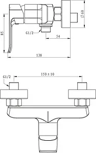 Смеситель для душа BelBagno Disco хром DIS-ESDM-CRM, 2