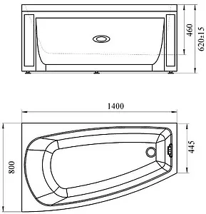 Ванна акриловая Radomir Мэги 140х80 R 2-01-0-2-1-211 Ванна акриловая Radomir Мэги 140х80 R 2-01-0-2-1-211, 2