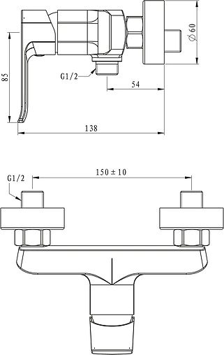 Смеситель для душа BelBagno Disco хром DIS-ESDM-CRM
