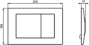 Клавиша смыва для унитаза Ideal Standard Septa Pro M1 R0127MY хром глянцевый, 2