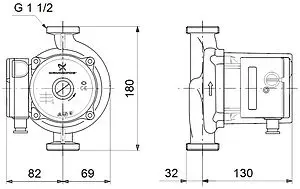 Насос циркуляционный Grundfos UPS 25-125 180 52588344, 2