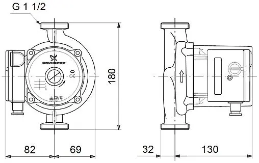 Насос циркуляционный Grundfos UPS 25-125 180 52588344