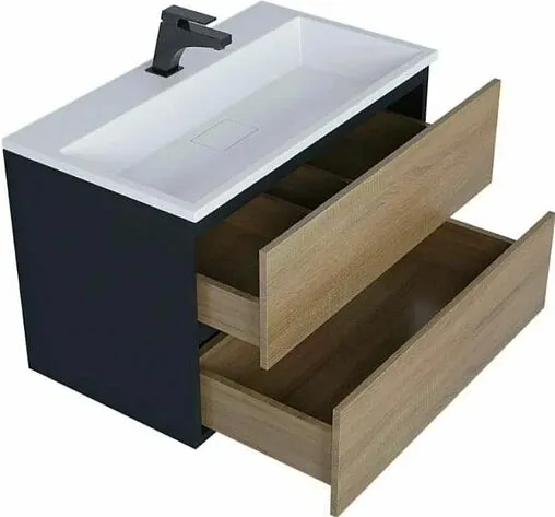 Тумба под умывальник подвесная Uperwood Barsa 70 дуб сонома/чёрный матовый 2930205157 Тумба под умывальник подвесная Uperwood Barsa 70 дуб сонома/чёрный матовый 2930205157