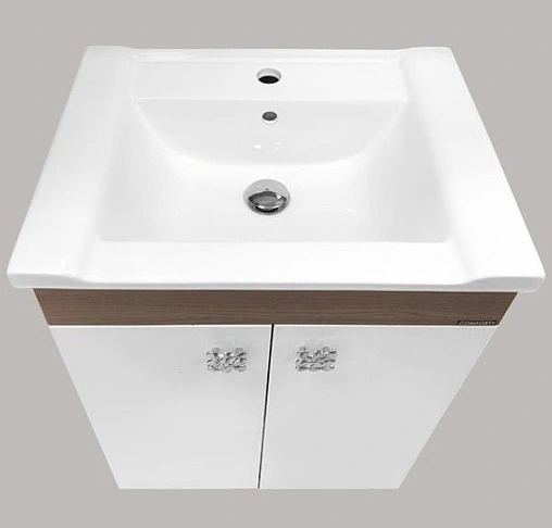 Тумба-умывальник напольная Comforty Рио 60 белый/дуб солсбери