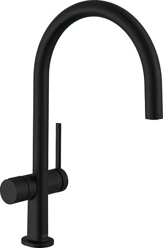 Смеситель для кухни с запорным вентилем Hansgrohe Talis M54 220 1jet чёрный матовый 72805670