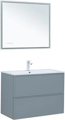 Тумба-умывальник Aquanet Арт 90 мисти грин 00313276+00318928