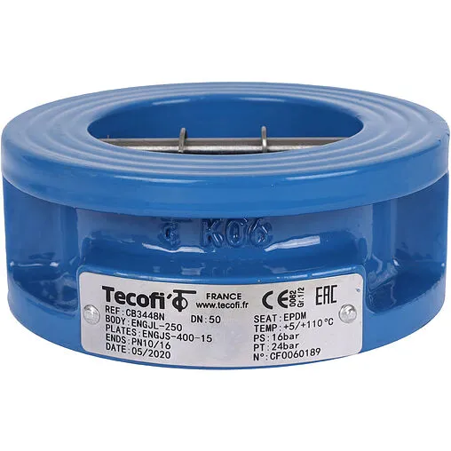 Клапан обратный поворотный двустворчатый межфланцевый Ду50 Ру16 Tecofi CB3448N-EP0050