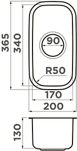 Мойка кухонная Omoikiri Omi 20 U-IN нержавеющая сталь 4997022 Мойка кухонная Omoikiri Omi 20 U-IN нержавеющая сталь 4997022, 2