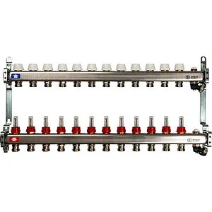 Группа коллекторная с расходомерами 4 отвода 1&quot;в/в x ¾&quot;ек Stout SMS-0927-000004, 1
