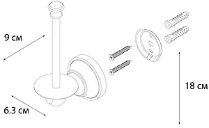 Держатель для запасных рулонов Fixsen Bogema gold золото/белый FX-78510BG Держатель для запасных рулонов Fixsen Bogema gold золото/белый FX-78510BG, 3