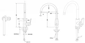Смеситель для кухни Bravat Rhein чёрный матовый F7429564BW-ENG, 2