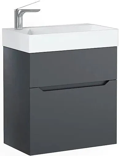Тумба-умывальник подвесная Raval Brik 55 антрацит Brk.01.55/P/A/RL+17055-KL