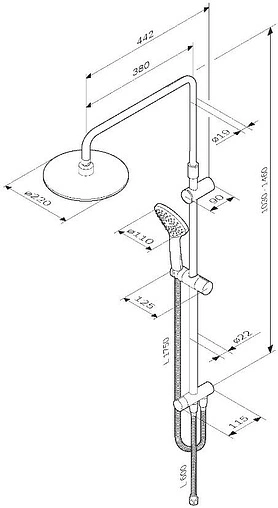 Душевая система без смесителя Am.Pm Gem хром F0790000