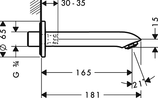 Излив для скрытого монтажа Hansgrohe Metris хром 31494000
