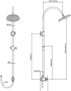 Душевая система без смесителя SMARTsant Винтаж хром SM2607AA Душевая система без смесителя SMARTsant Винтаж хром SM2607AA, 2