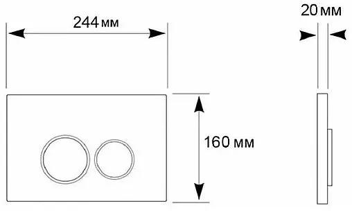 Клавиша смыва для унитаза Aquanika Basic R-type 01.02.78 черный матовый