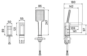 Смеситель на борт ванны на 3 отверстия IDDIS Slide хром SLISB30i07, 2
