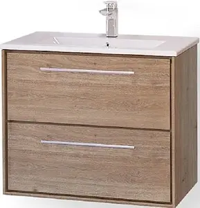 Тумба-умывальник подвесная Raval Frame 75 дуб трюфель Fra.01.75/P/DS+QDR75SLWB01 Тумба-умывальник подвесная Raval Frame 75 дуб трюфель Fra.01.75/P/DS+QDR75SLWB01, 1