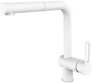 Смеситель для кухни с выдвижным изливом Paffoni Ringo белый матовый RIN185BO Смеситель для кухни с выдвижным изливом Paffoni Ringo белый матовый RIN185BO, 1