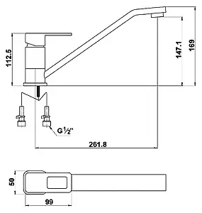 Смеситель для кухни Timo Sahara хром 2203F chrome, 2