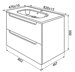 Тумба-умывальник подвесная IDDIS Edifice 80 фисташково-серый EDI80G0i95+0108000i28, 2