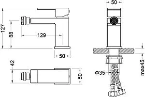 Смеситель для биде Aquatek Либра чёрный матовый AQ1618MB, 2