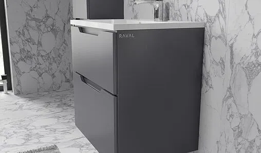 Тумба-умывальник подвесная Raval Wector 60 антрацит Wct.01.60/P/A/MD+4627173210164