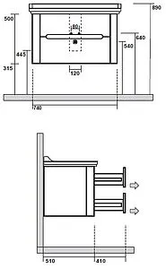 Тумба под умывальник Kerasan Waldorf 80 Nero matt 925631 Тумба под умывальник Kerasan Waldorf 80 Nero matt 925631, 2