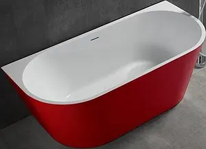 Ванна акриловая Abber 170x80 белый/панель Red AB9216-1.7R, 1