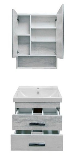 Тумба-умывальник подвесная Comforty Никосия 60П дуб белый 00004138879CF