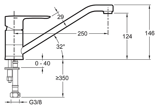 Смеситель для кухни Jacob Delafon July хром E16084-4-CP