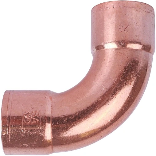 Отвод пайка двухраструбный 28мм угол 90° Sanha 5002A 15002A28E