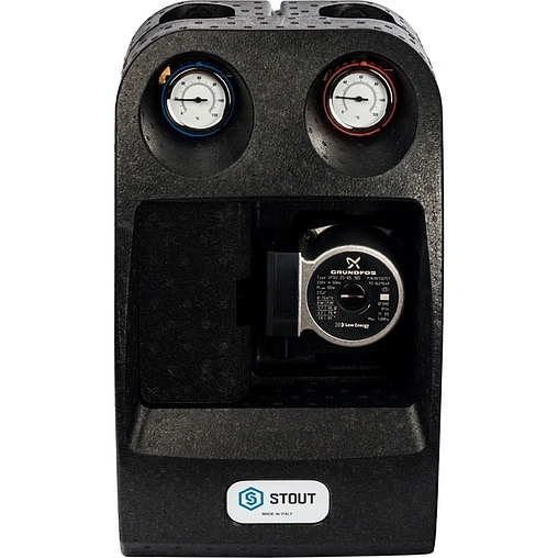 Насосный модуль с 3-х ходовым смесительным клапаном 1½"н х 1"в Stout SDG-0003-002502 с насосом Grundfos UPSO 25-65 180