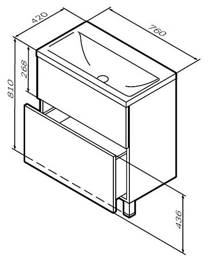 Тумба под умывальник напольная Am.Pm Gem 75 орех M90FSX07522NF32