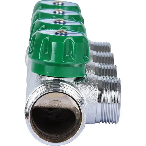 Коллектор регулирующий проходной 4 отвода 1&quot;в/н x ¾&quot;ек Stout SMB-6850-013404