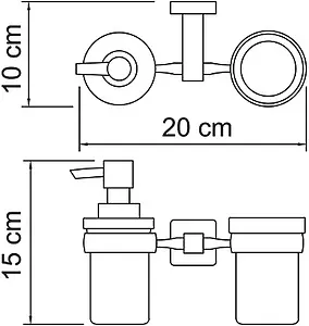 Дозатор для жидкого мыла Wasserkraft Lippe хром 6589, 3