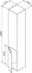 Шкаф-пенал подвесной с бельевой корзиной Am.Pm Spirit 32 L белый M70CHL0321WG, 2