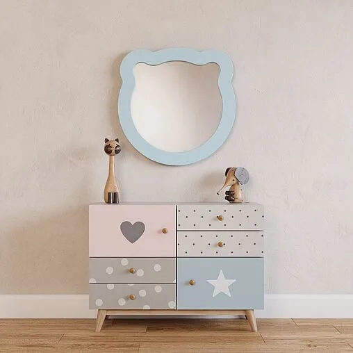 Зеркало Aquaton Каспер Мишка 50 голубой матовый 1A283502CR0E0