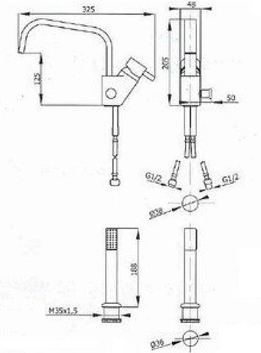 Смеситель на борт ванны на 2 отверстия Vega Round хром CU.1500.CR